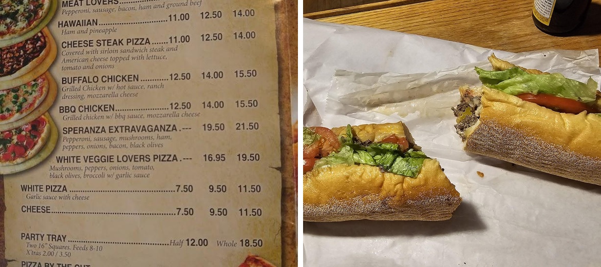 Speranza's Deli & Pizza Menu