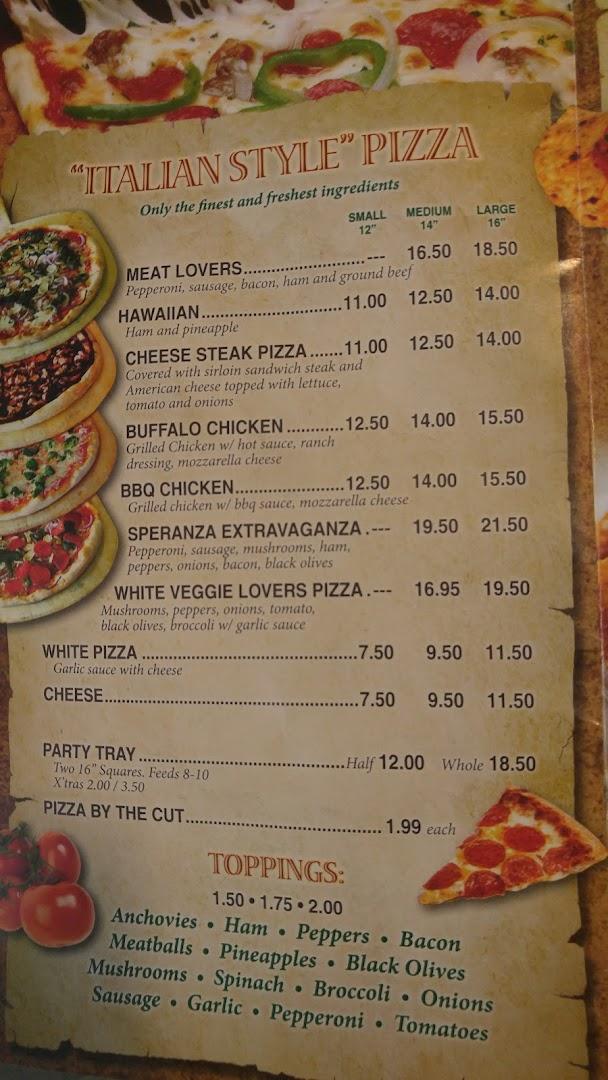 Speranza's Deli & Pizza Menu image 4